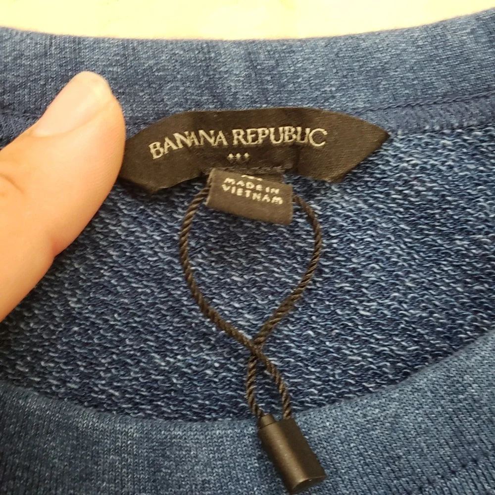Banana Republic Mens Sweatshirt Medium Blue Pullover‎ Crew Neck Casual NEW